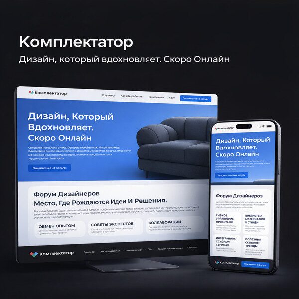 Комплектатор — сайт на компьютере и телефоне